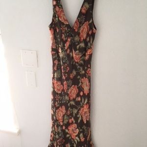 Jones New York Signature Brown Floral Dress Size 6